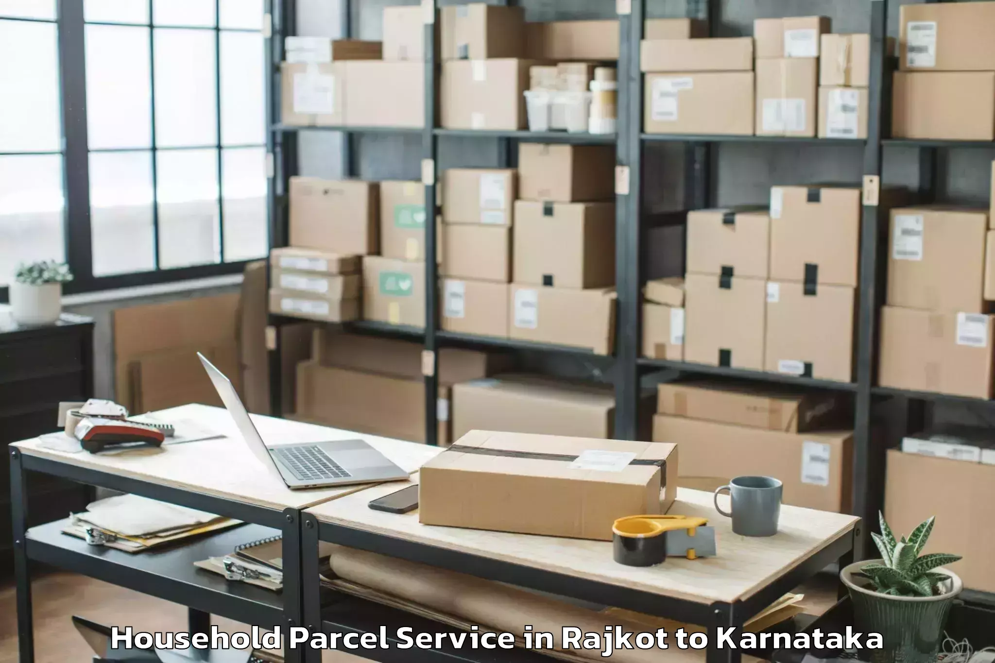 Easy Rajkot to Hoovina Hadagali Household Parcel Booking